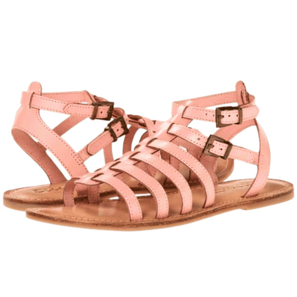 Coconuts Womens Leather Sandals Strappy Pink sz 10 ankle flats - Picture 1 of 7